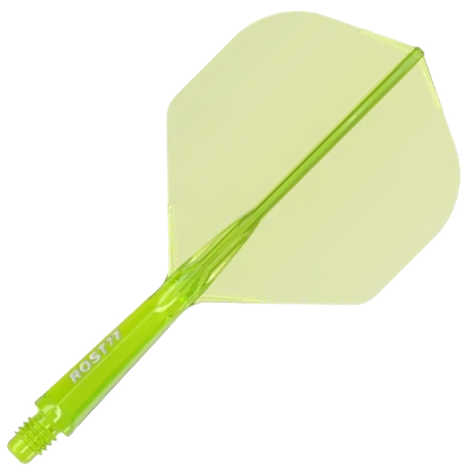 Cuesoul Rost 77 Integrated Dart Flights - Standard Clear Green (L) 33mm