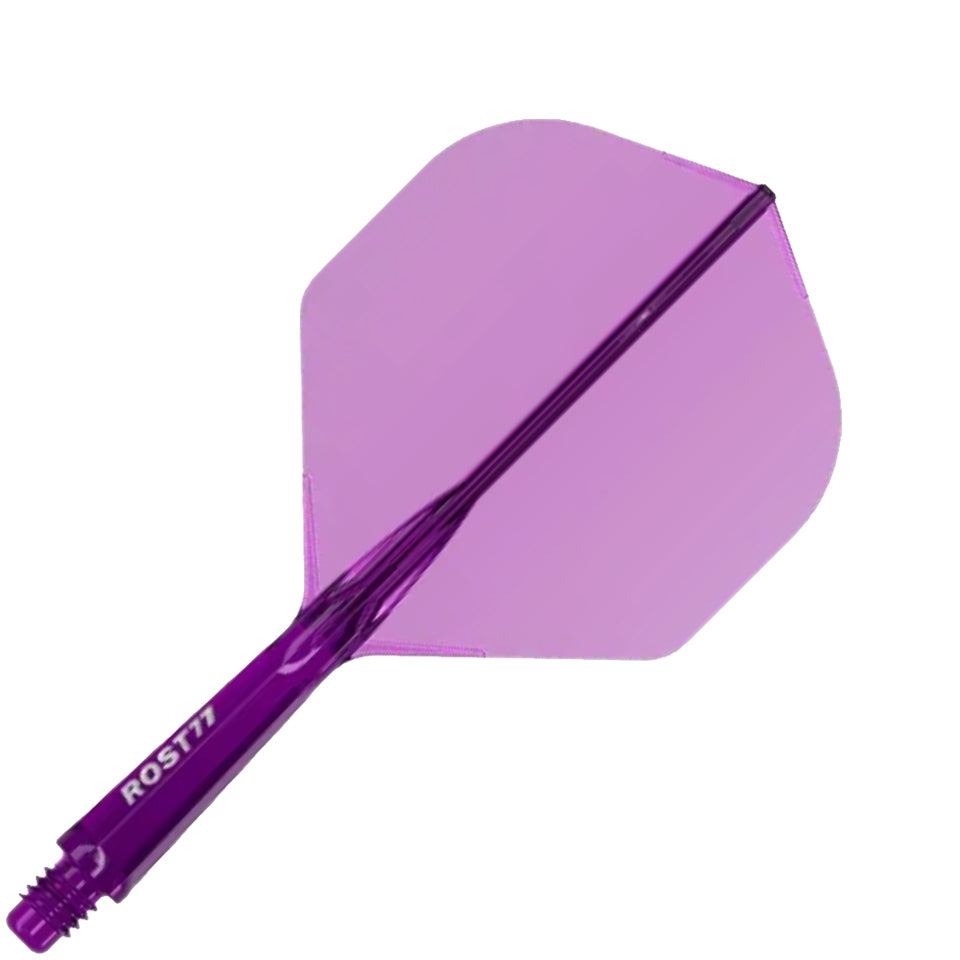 Cuesoul Rost 77 Integrated Dart Flights - Standard Clear Purple (M) 28mm