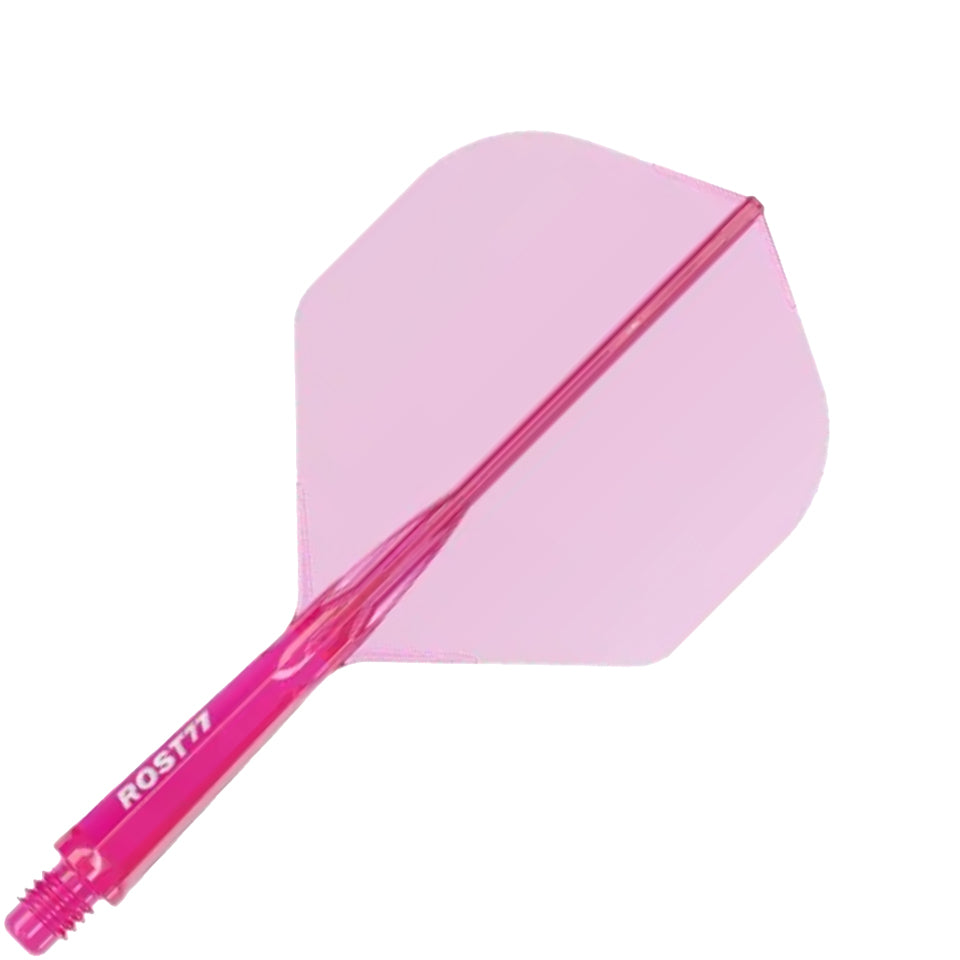 Cuesoul Rost 77 Integrated Dart Flights - Standard Clear Pink (M) 28mm