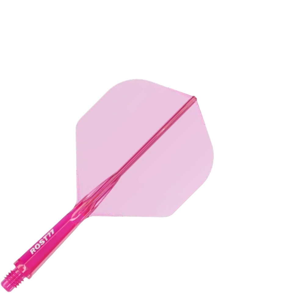 Cuesoul Rost 77 Integrated Dart Flights - Standard Clear Pink (S) 23mm