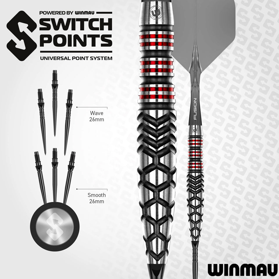 Winmau Fornax Torpedo Switch Point Steel Tip Darts - 23gm