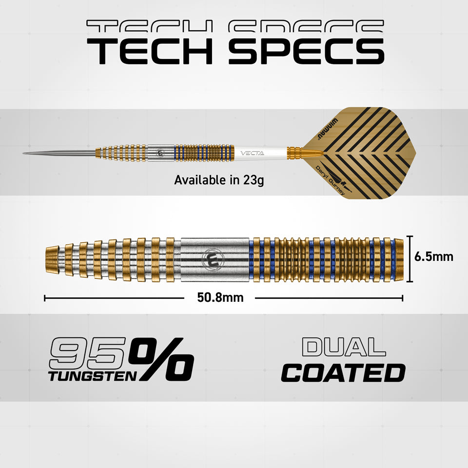 Winmau Daryl Gurney Signature Edition Steel Tip Darts - 23gm