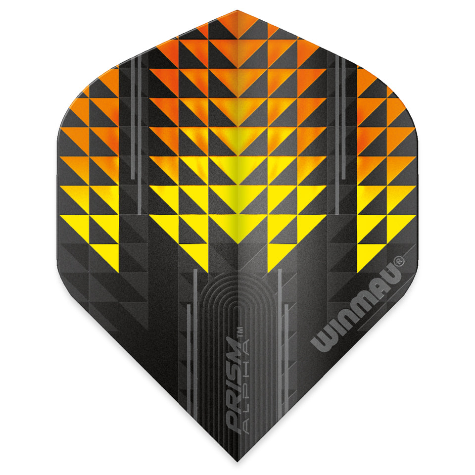 Winmau Prism Alpha Dart Flights - Standard Yellow/Orange/Black