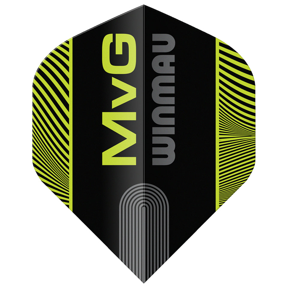Winmau MvG Prism Delta Dart Flights - Standard Black & Green