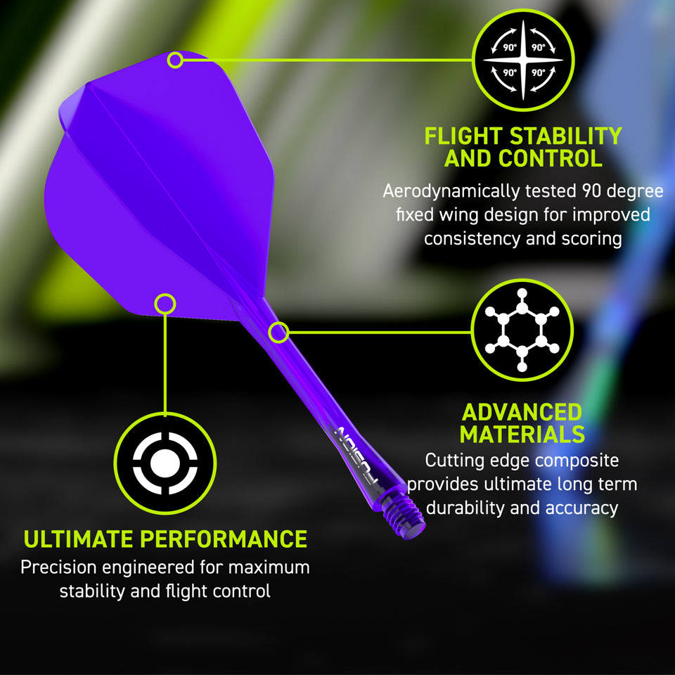 Winmau Fusion Integrated Flight & Shaft System - No6 Short Purple