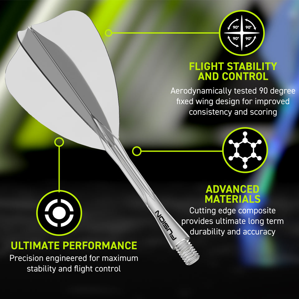 Winmau Fusion Integrated Flight & Shaft System - Arrow Medium Clear