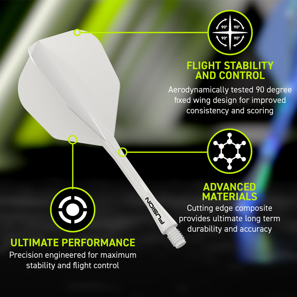 Winmau Fusion Integrated Flight & Shaft System - No6 Intermediate White
