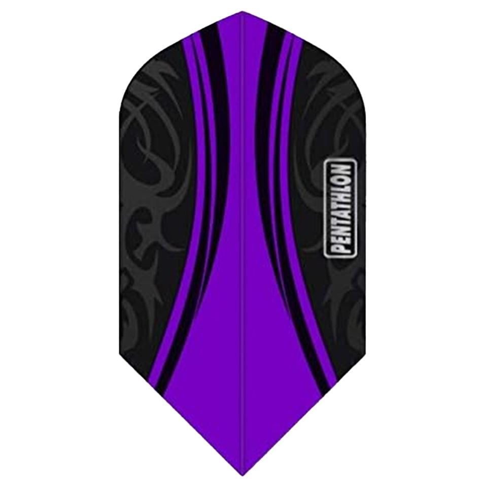 Pentathlon Tribal 100 Micron Dart Flights - Slim Translucent Purple