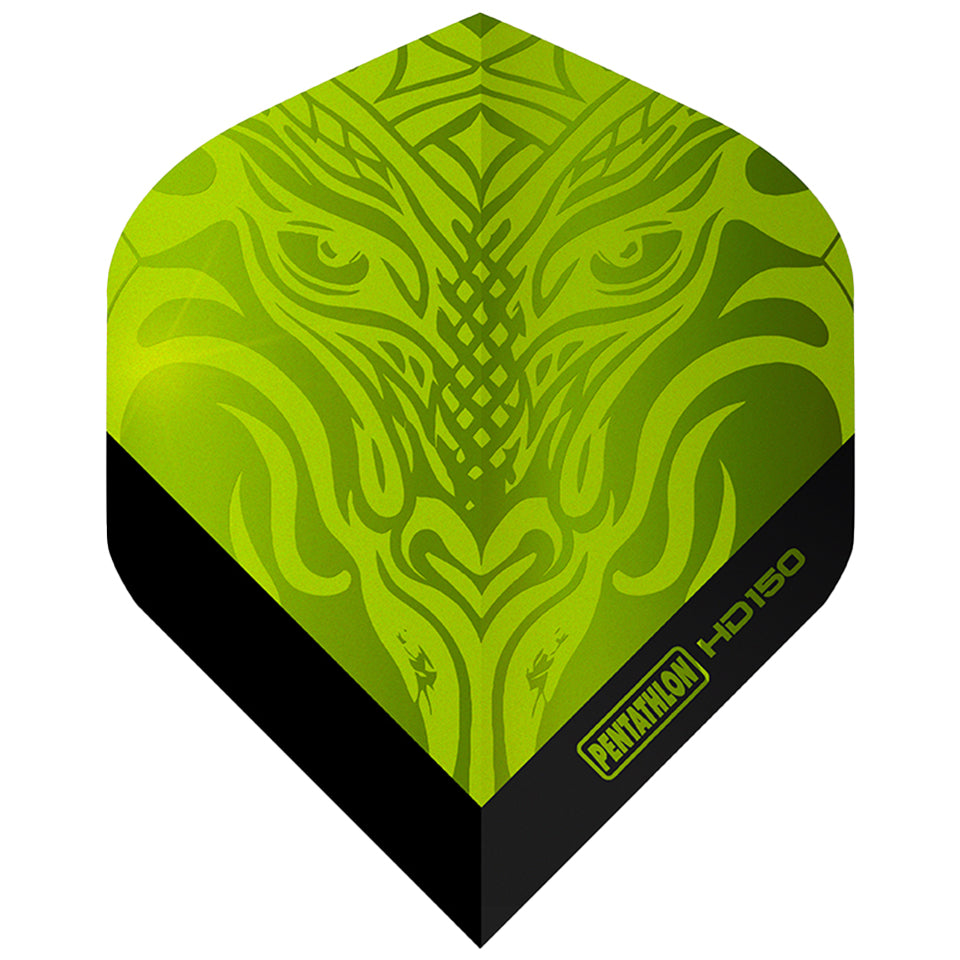 Pentathlon HD150 Holographic Dragon Dart Flights - Standard Green