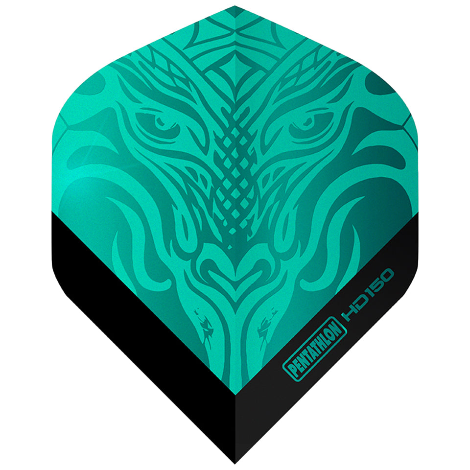 Pentathlon HD150 Holographic Dragon Dart Flights - Standard Aqua