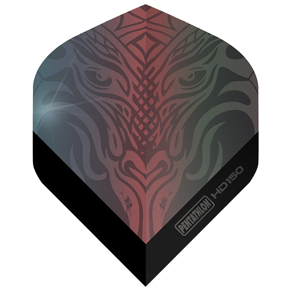 Pentathlon HD150 Holographic Dragon Dart Flights - Standard Gray