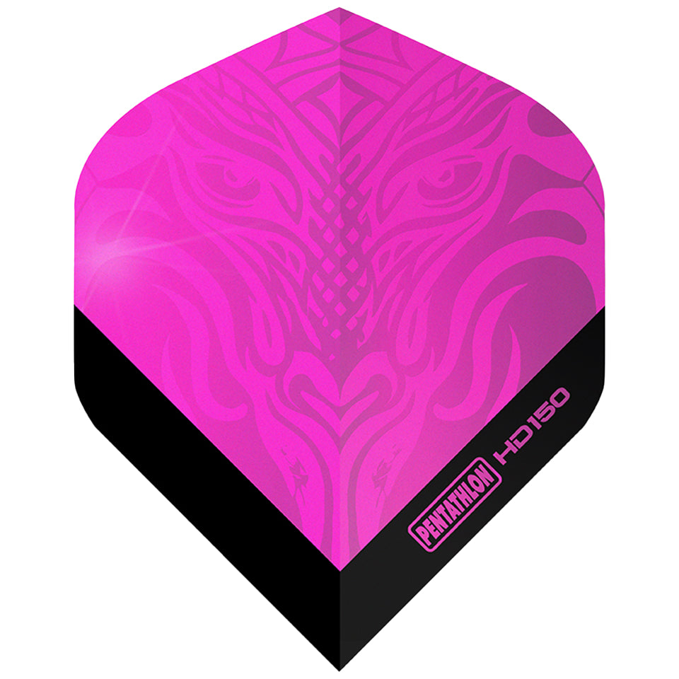 Pentathlon HD150 Holographic Dragon Dart Flights - Standard Pink