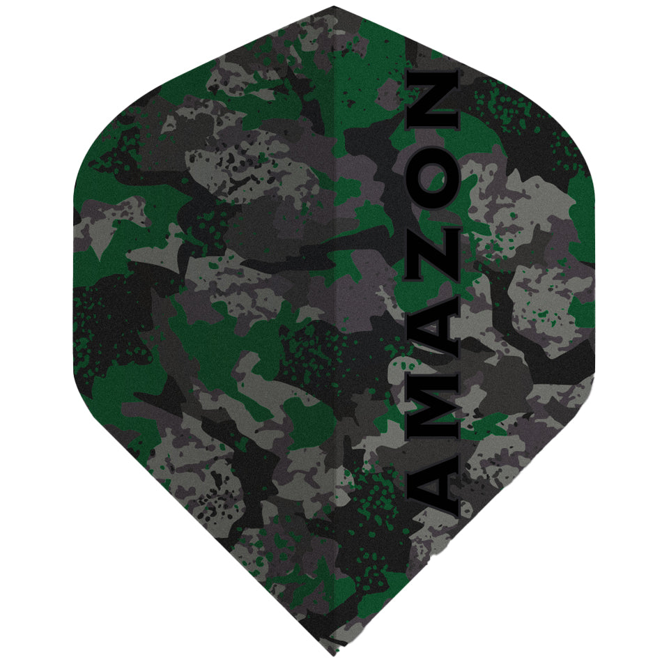 Amazon Camo Dart Flights - Standard Green & Black