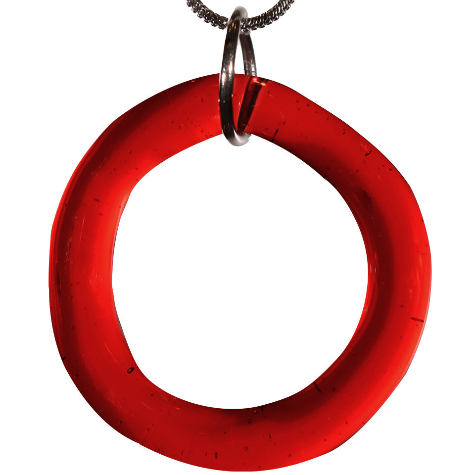 Lucky Blown Glass Dart Ring - Ruby