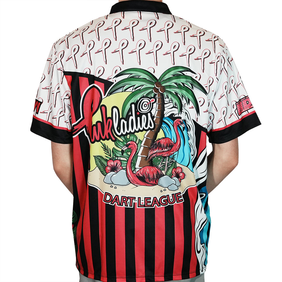 Magic Wear Pink Ladies Dart League Flamingo Jersey