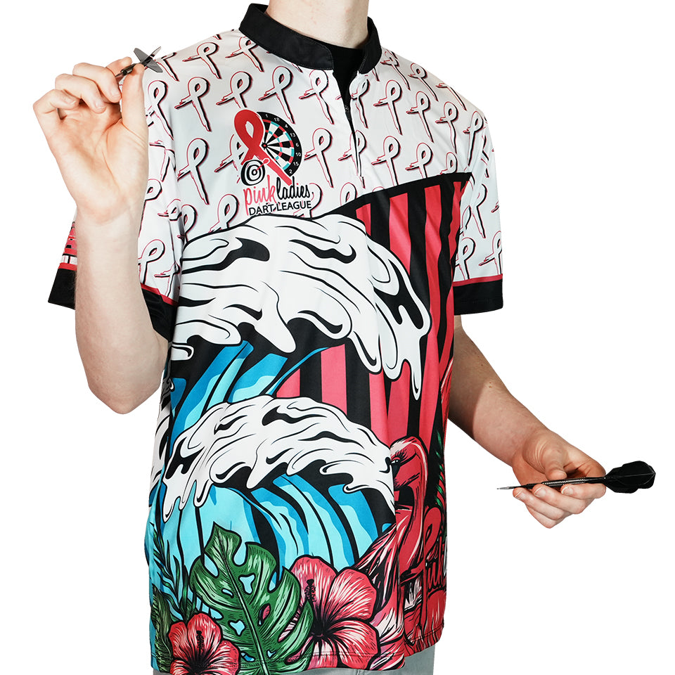 Magic Wear Pink Ladies Dart League Flamingo Jersey