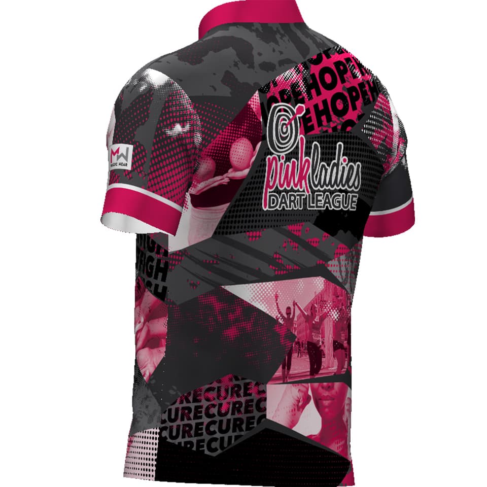 Magic Wear Pink Ladies Dart League Fight Hope Cure Jersey
