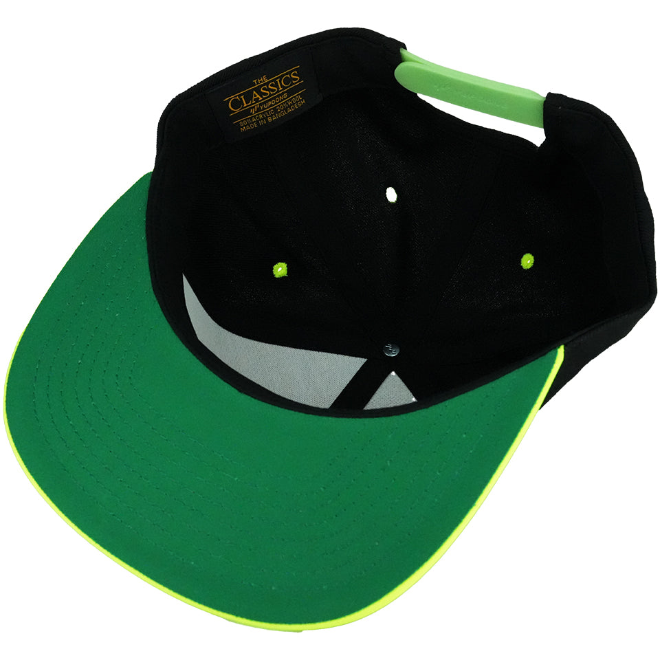 USA Darts Yupoong 6089 Snapback Hat - Black/Neon Green