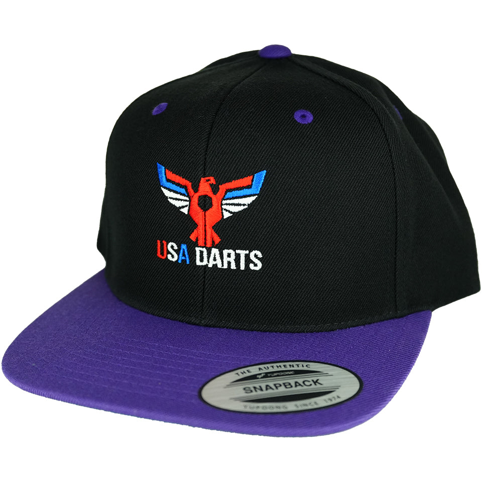 USA Darts Yupoong 6089 Snapback Hat - Black/Purple