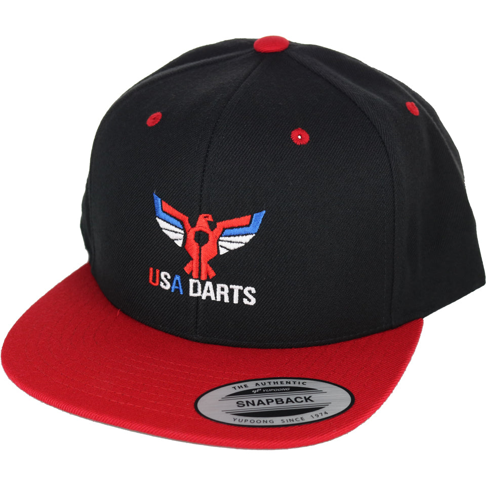 USA Darts Yupoong 6089 Snapback Hat - Black/Red