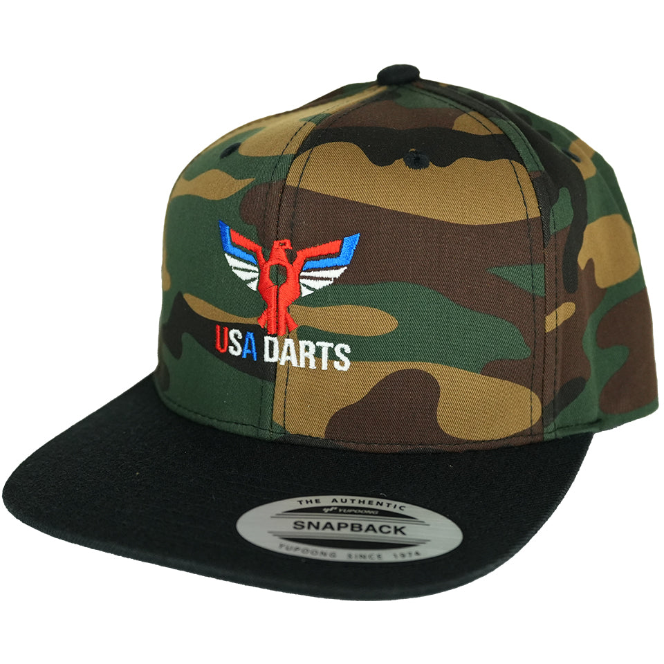 USA Darts Yupoong 6089 Snapback Hat - Camo/Black