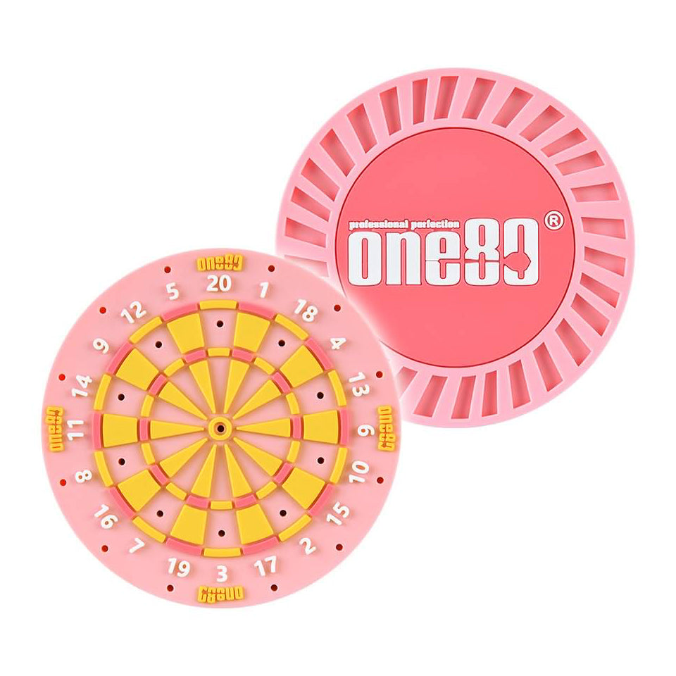 One80 Rubber Dartboard Dart Holder - Pink/Yellow