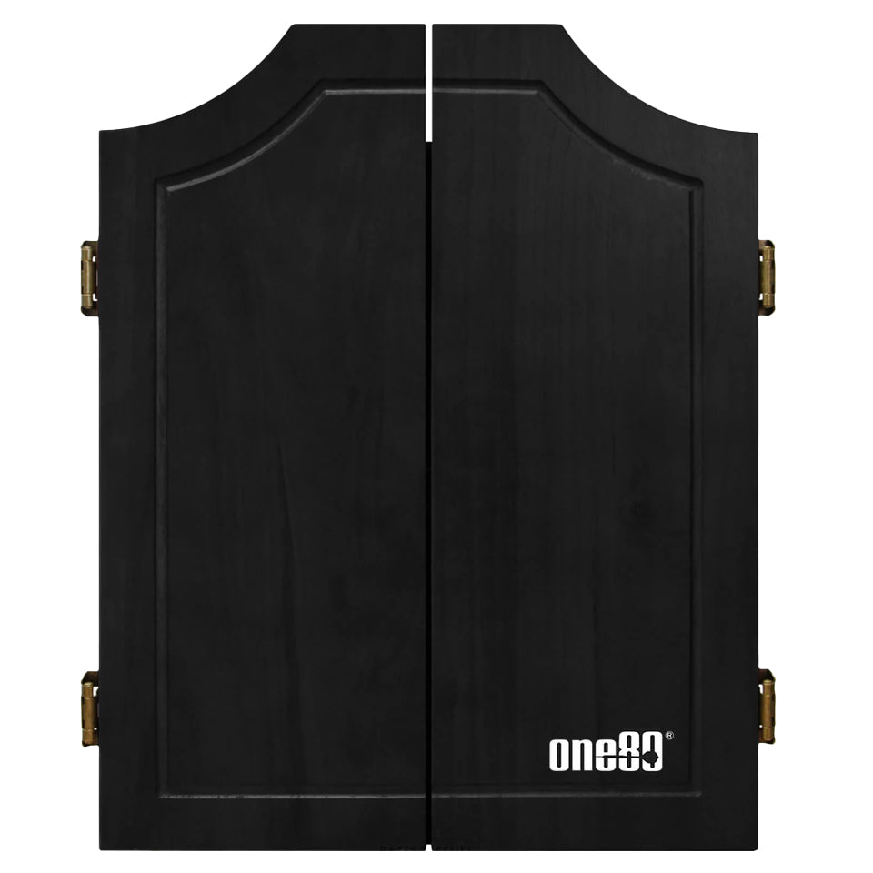 One80 Solid Wood Dartboard Cabinet - Black