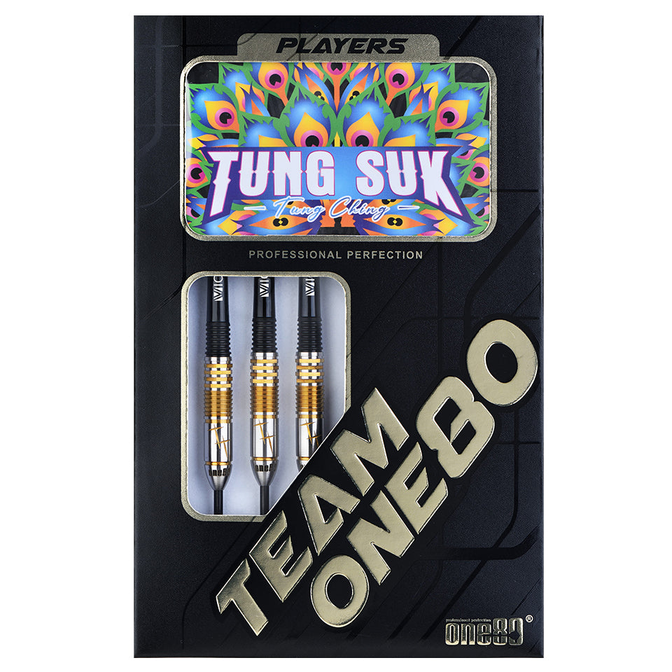 One80 Tung Suk Steel Tip Darts - 23gm Gold