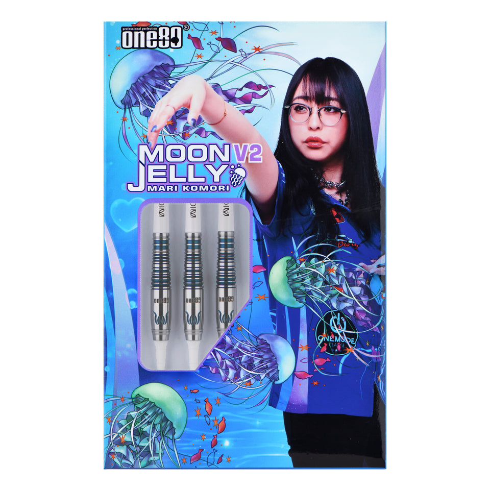One80 Mari Komori Moon Jelly ll Soft Tip Darts - 16.5gm Blue