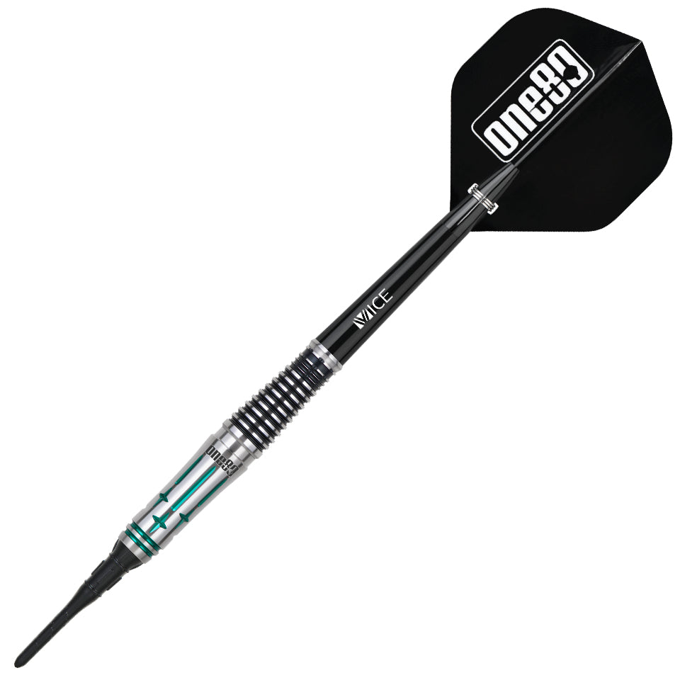 One80 Saori Miyamoto Rebirth lll Soft Tip Darts - 21gm Black Emerald