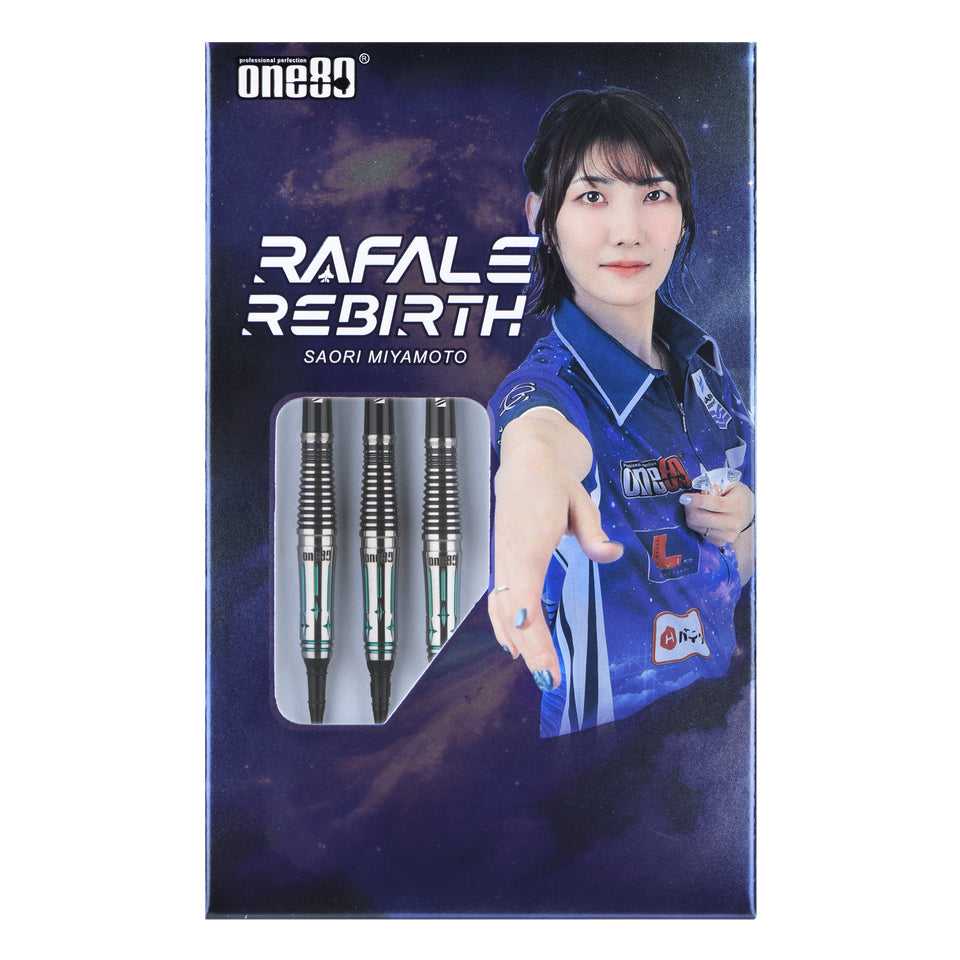 One80 Saori Miyamoto Rebirth lll Soft Tip Darts - 21gm Black Emerald
