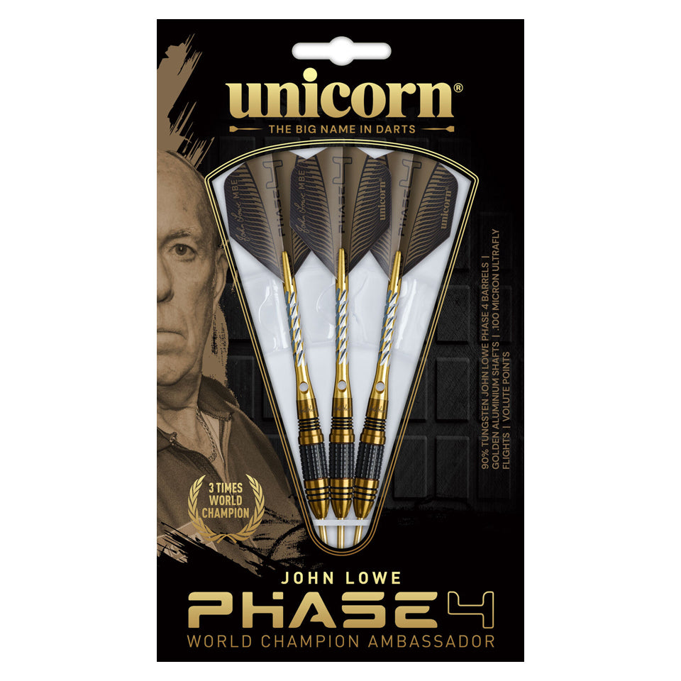 Unicorn John Lowe Phase 4 Steel Tip Darts - 21gm