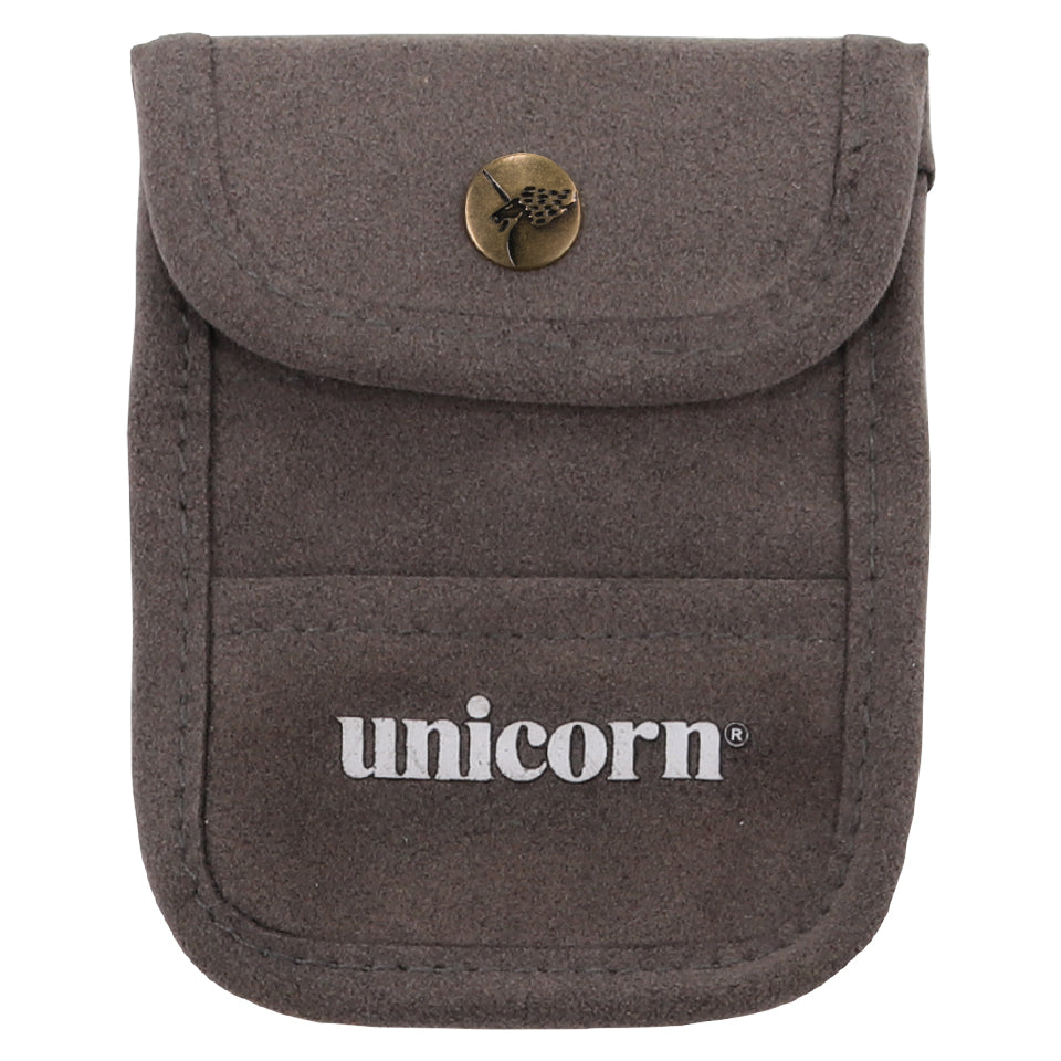 Unicorn Flocked Leather Accessory Pouch - Grey