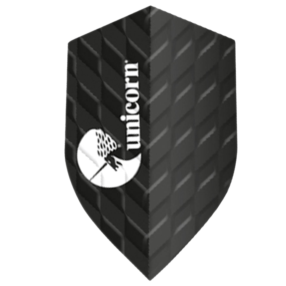 Unicorn Q.75 Super Wave Ribbed Dart Flights - Shield Black