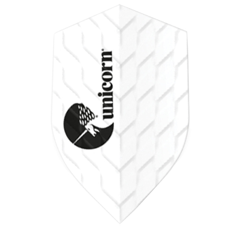 Unicorn Q.75 Super Wave Ribbed Dart Flights - Shield White