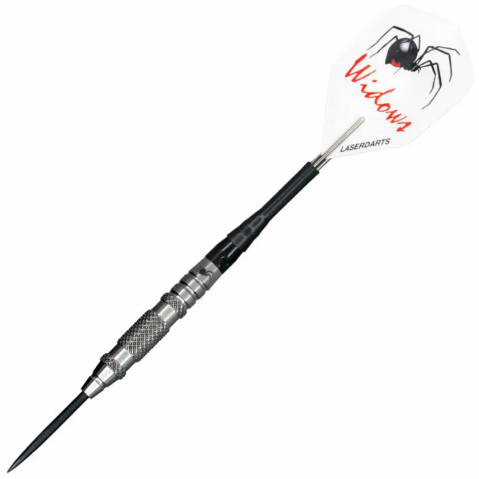 Laserdarts Silver Widow Knurled Fixed Steel Tip Darts - 26gm