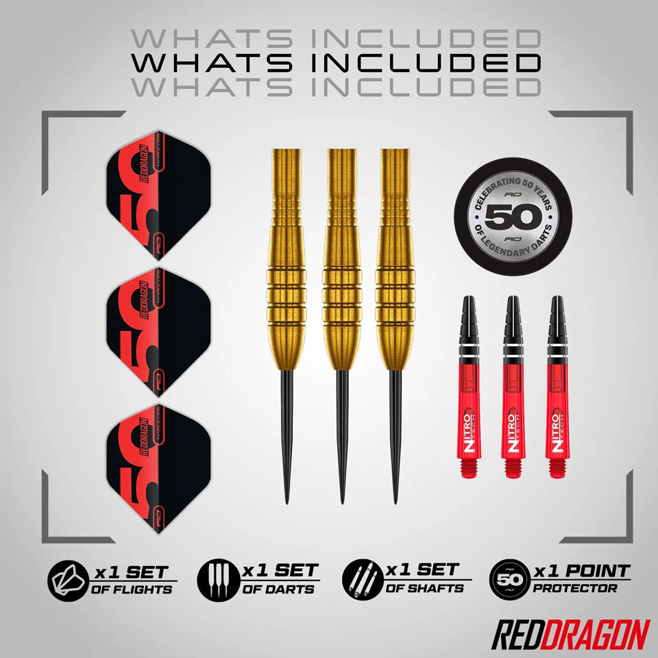 Red Dragon Golden Virgin 5 Steel Tip Darts - 26gm