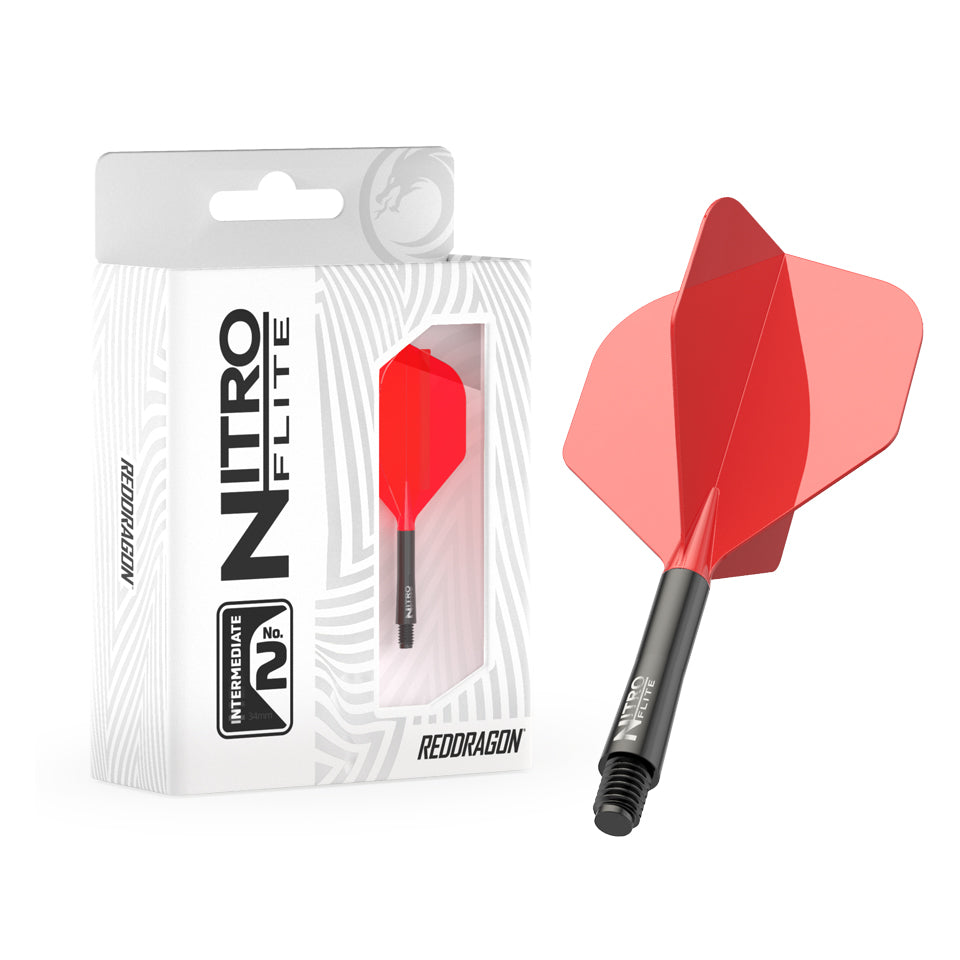 Red Dragon Nitro Flite Integrated Flight and Shaft System - No2 Intermediate Black & Red