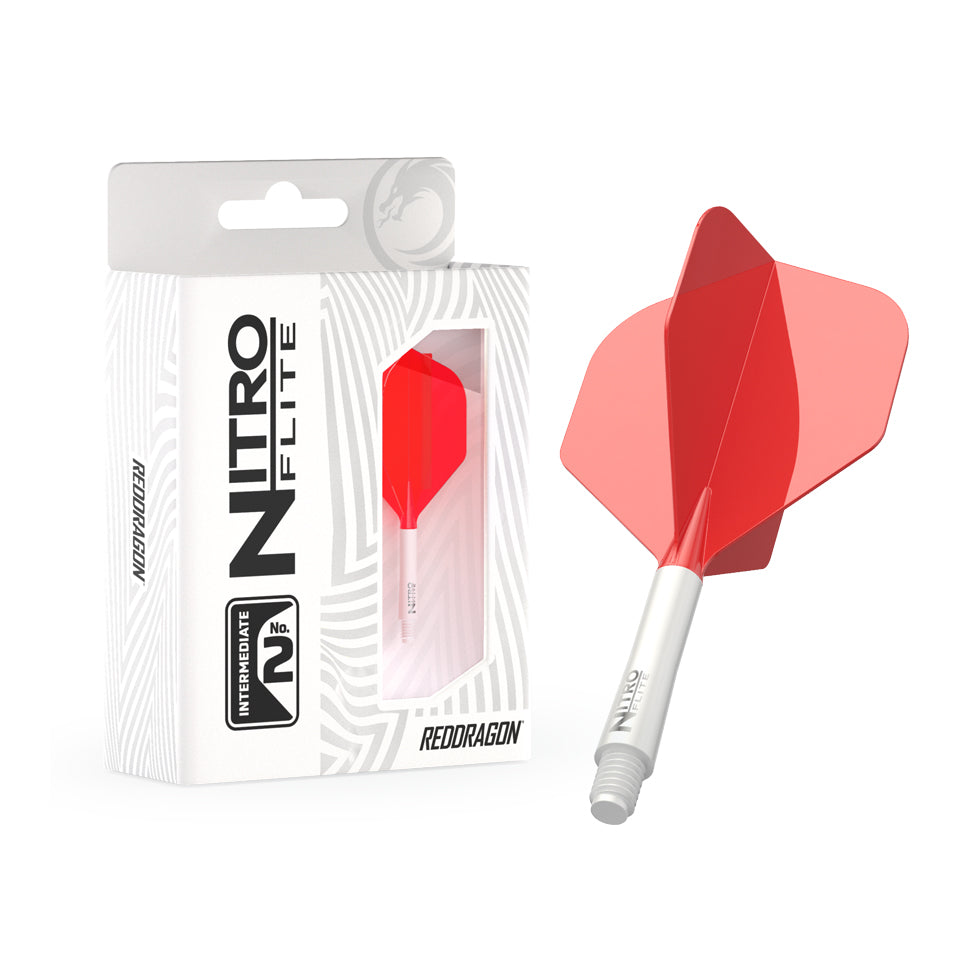 Red Dragon Nitro Flite Integrated Flight and Shaft System - No2 Intermediate White & Red