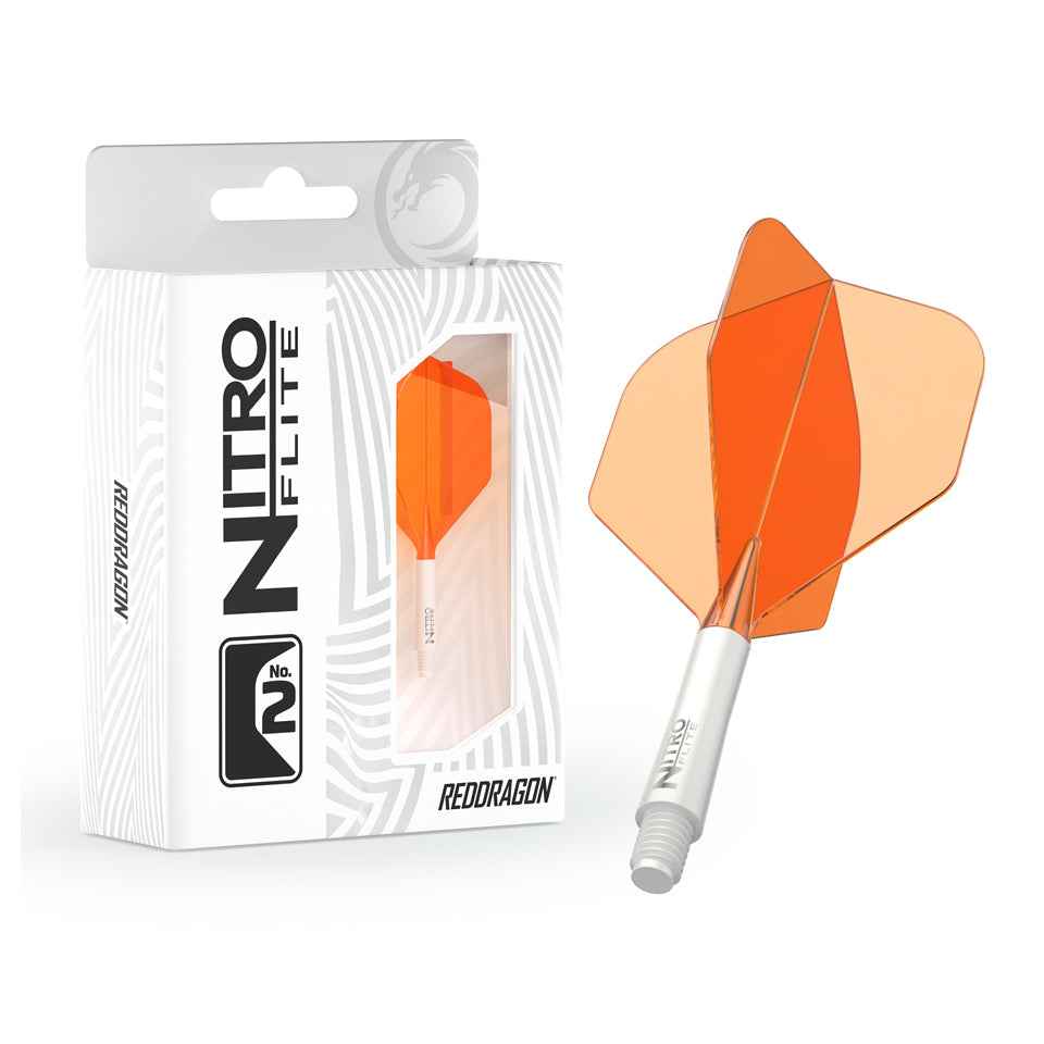 Red Dragon Nitro Flite Integrated Flight & Shaft System - No2 Short White & Orange