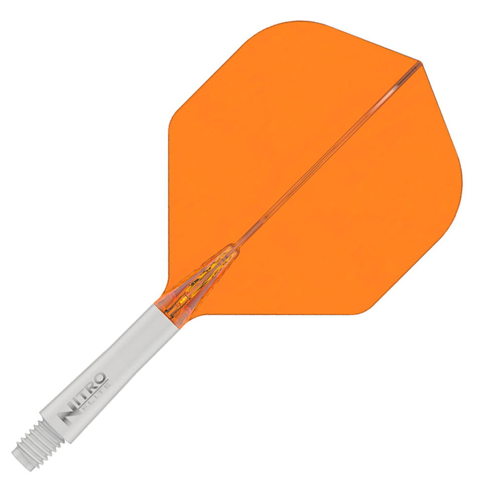 Red Dragon Nitro Flite Integrated Flight & Shaft System - No2 Medium White & Orange