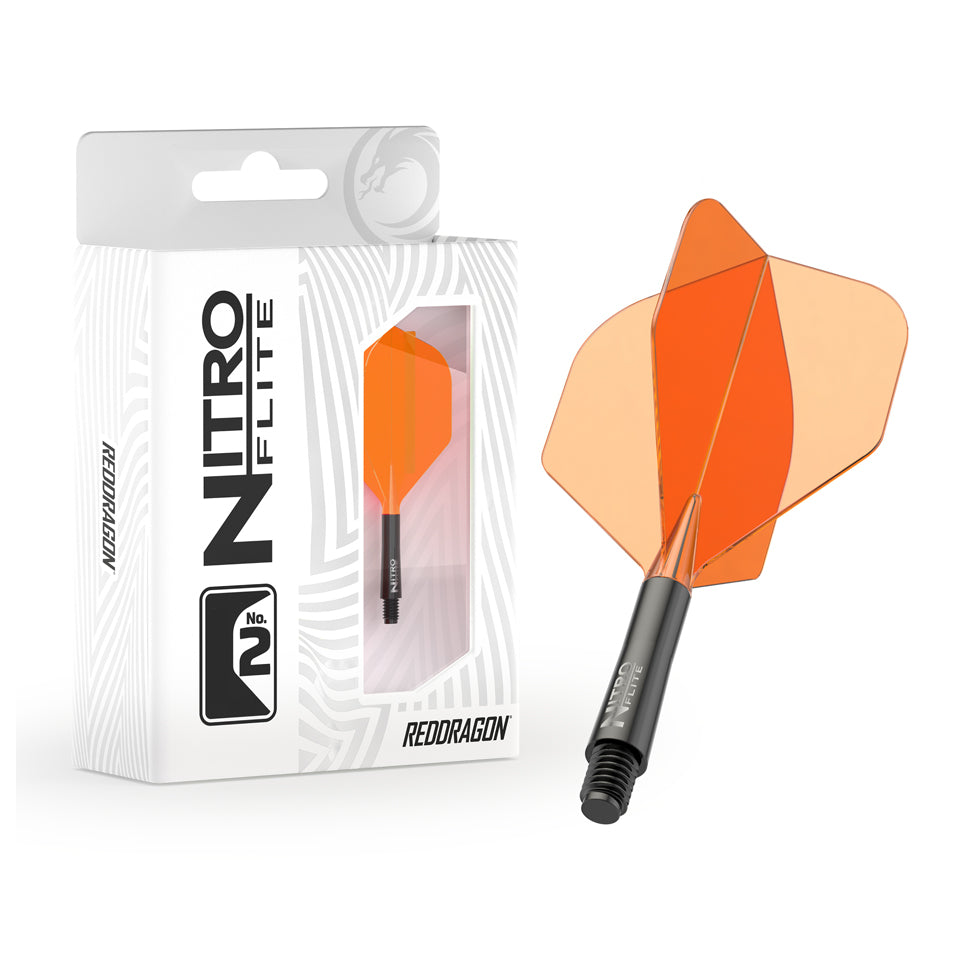 Red Dragon Nitro Flite Integrated Flight & Shaft System - No2 Short Black & Orange
