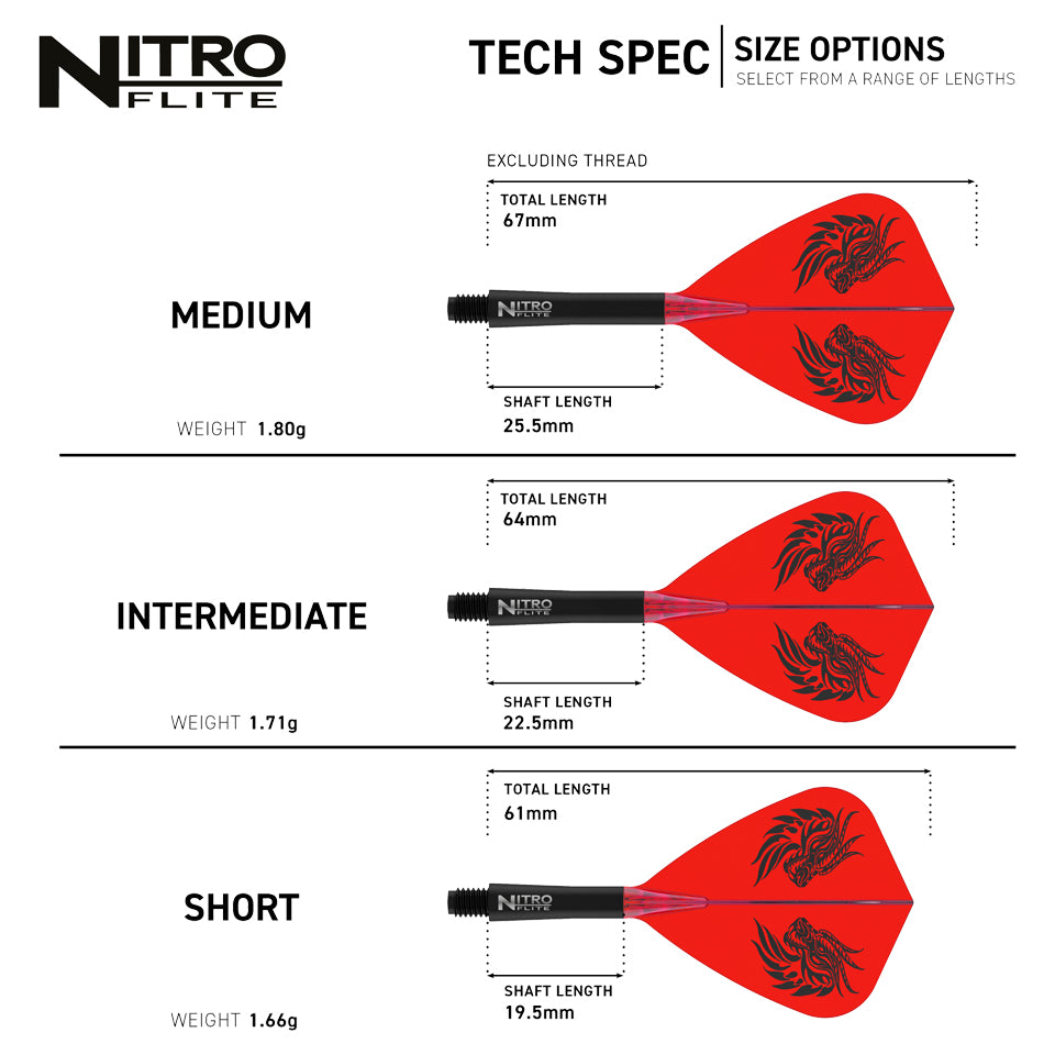 Red Dragon Jonny Clayton Nitro Flite Integrated Flight & Shaft System - Kite Medium