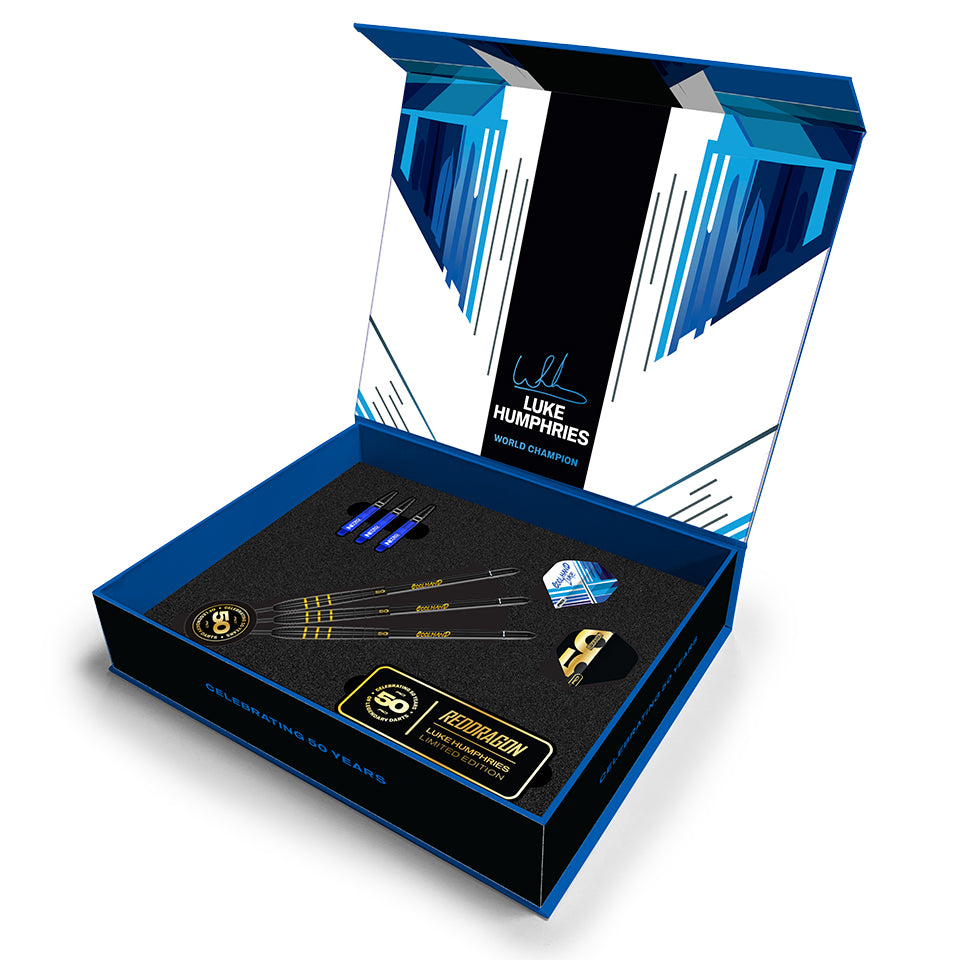 Red Dragon Luke Humphries 50 Year Limited Edition Steel Tip Darts - 22gm