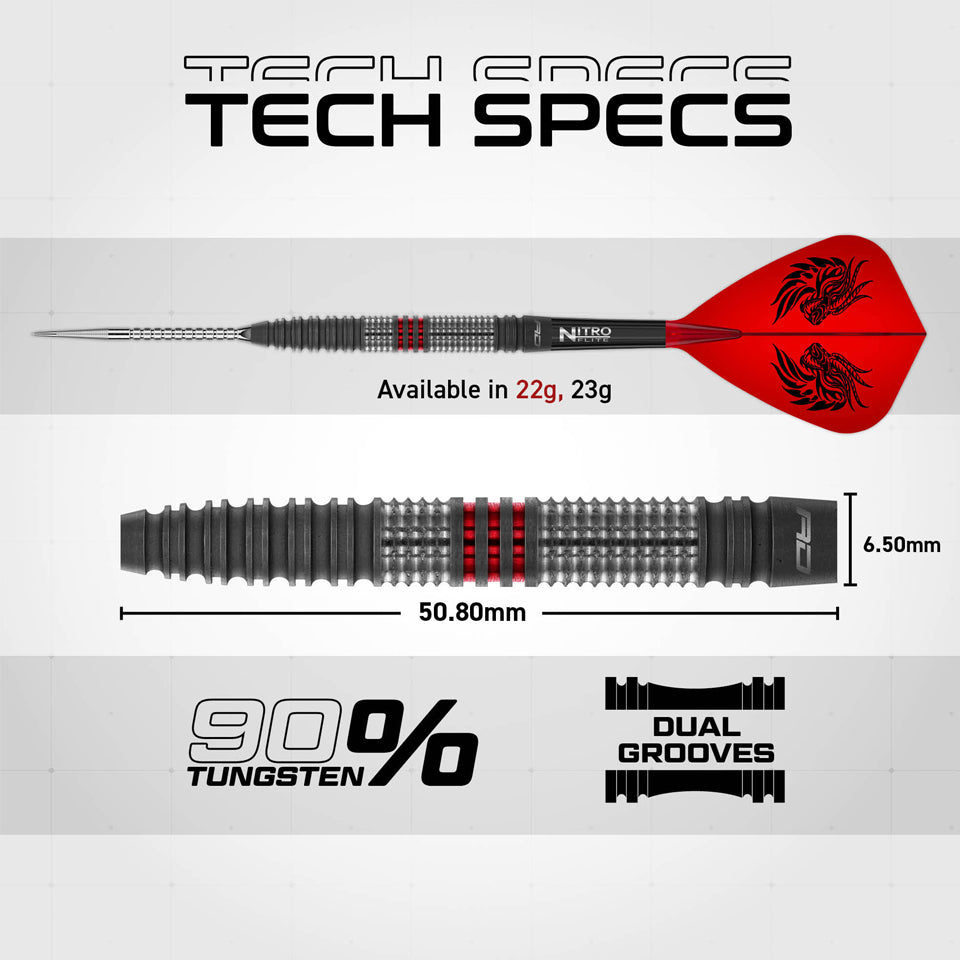 Red Dragon Jonny Clayton Hiraeth Switch Point Steel Tip Darts - 22gm