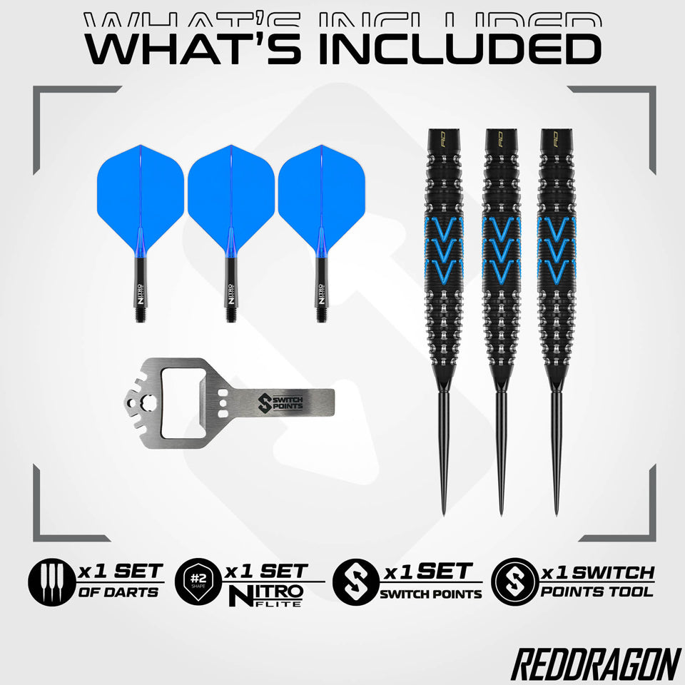 Red Dragon AMP Torpedo Switch Point Steel Tip Darts - 26gm