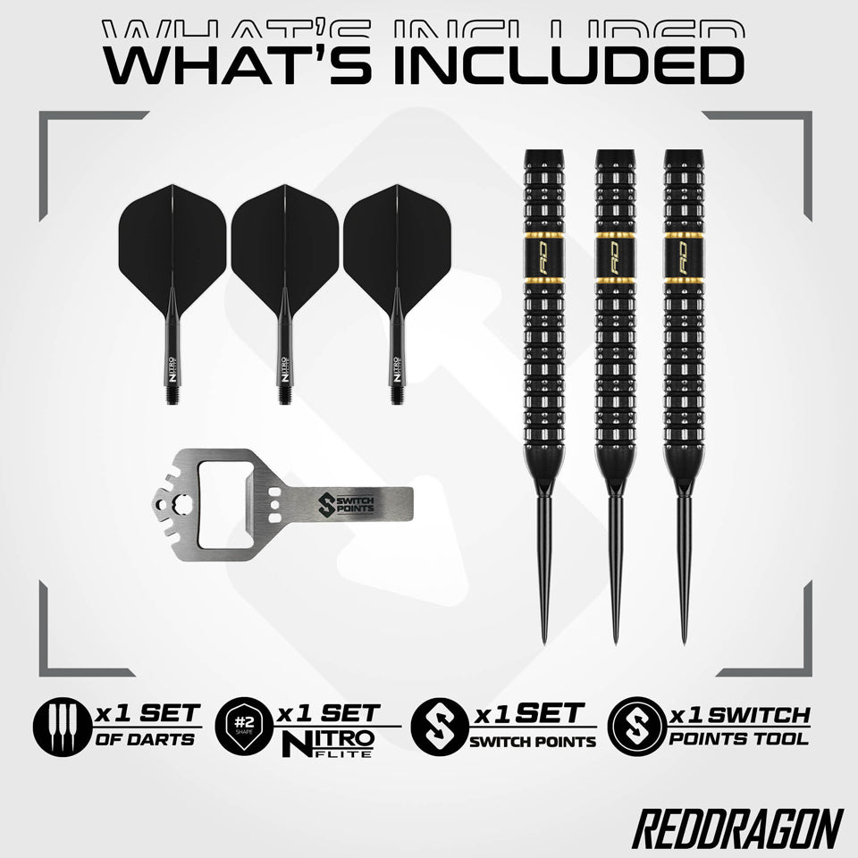 Red Dragon Ascend Parallel Switch Point Steel Tip Darts - 23gm