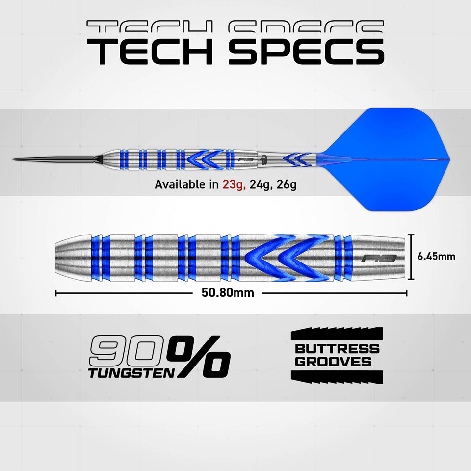 Red Dragon Gerwyn Price Blue Original Switch Point Steel Tip Darts - 23gm