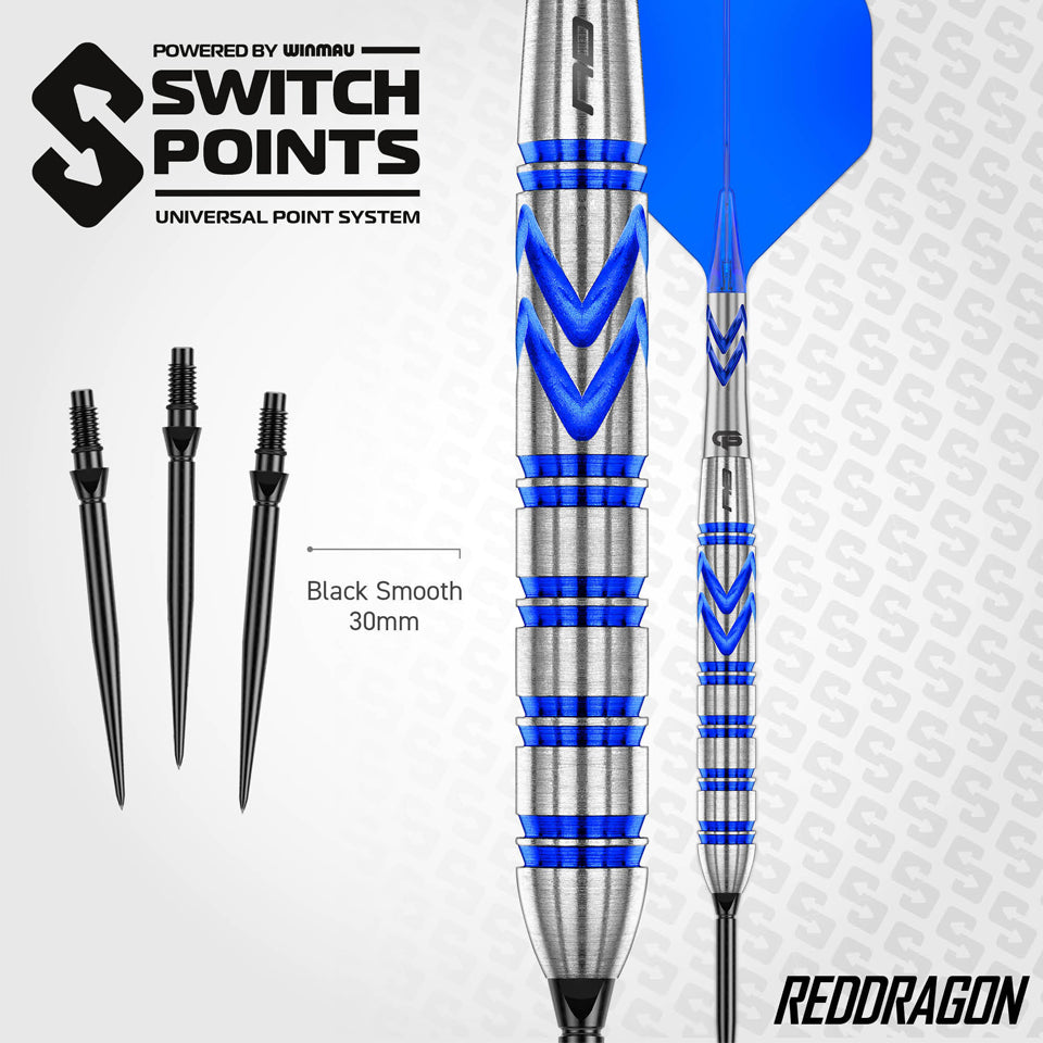 Red Dragon Gerwyn Price Blue Original Switch Point Steel Tip Darts - 23gm