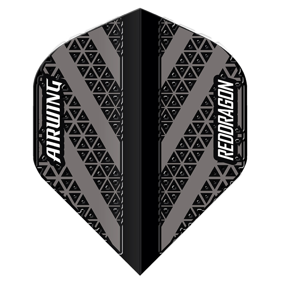 Red Dragon Airwing Dart Flights - Standard Black & Grey